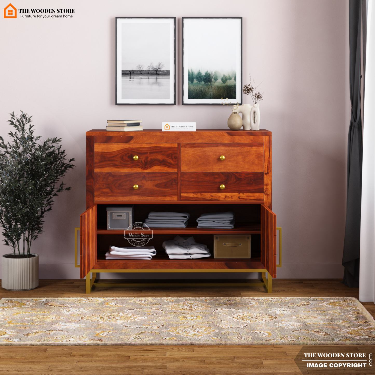 Kyron Chest Of Drawers (Honey Finish)