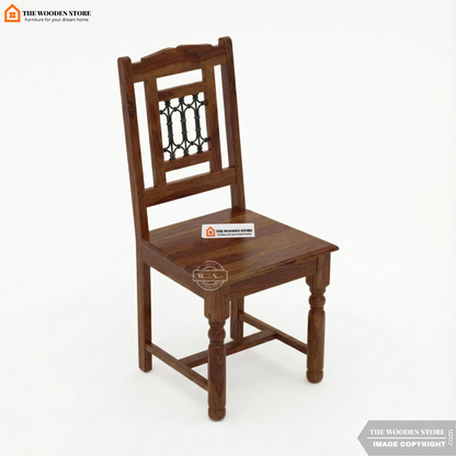 Tavin 6 Seater Sheesham Wood Dining Set (Walnut Finish)