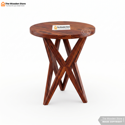 Criss Side End Table (Honey Finish)
