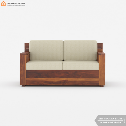 Peter 2 Seater Wooden Sofa (Honey Finish)