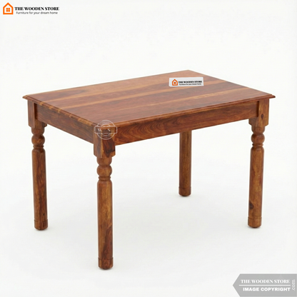 Tavin 4 Seater Sheesham Wood Dining Set (Honey Finish)