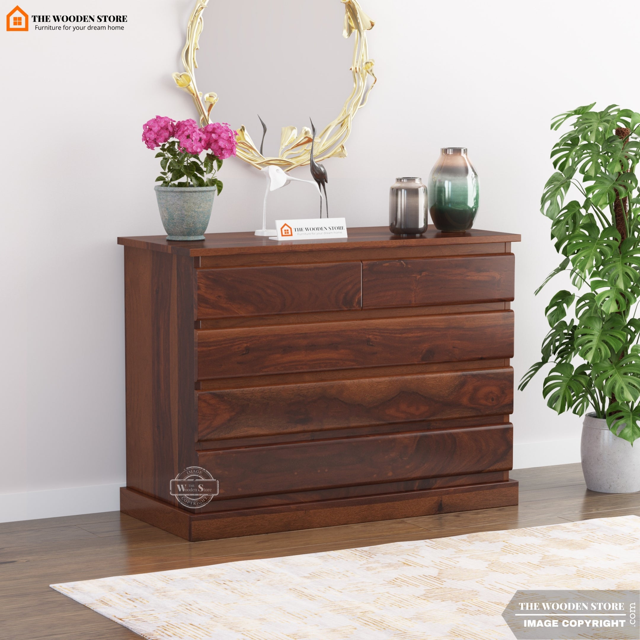 Kelly Drawers Kelly Chest of Drawer (Walnut Finish) – The Wooden Store