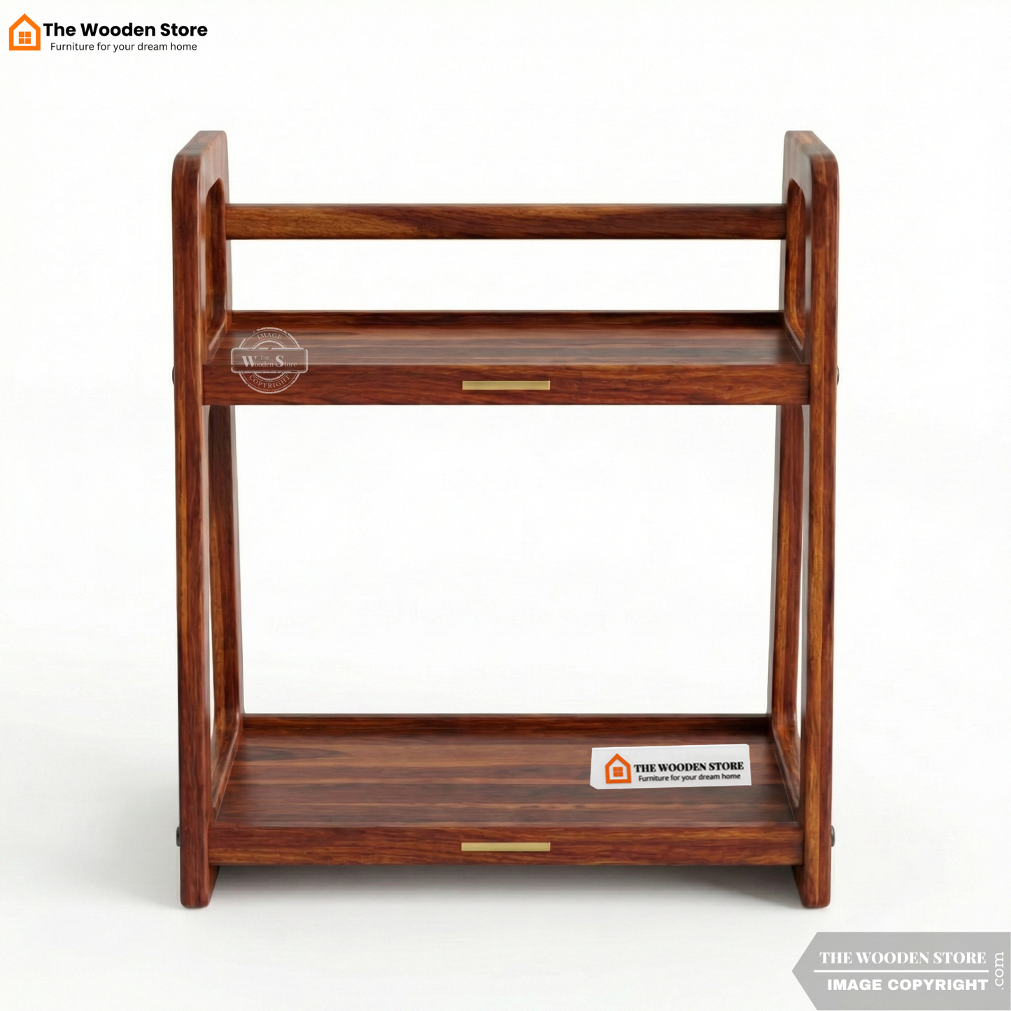 Ruso Solid Wood Kitchen Rack (Honey Finish)