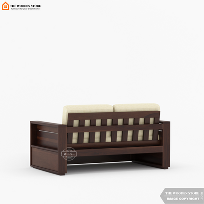 Peter 2 Seater Wooden Sofa (Walnut Finish)