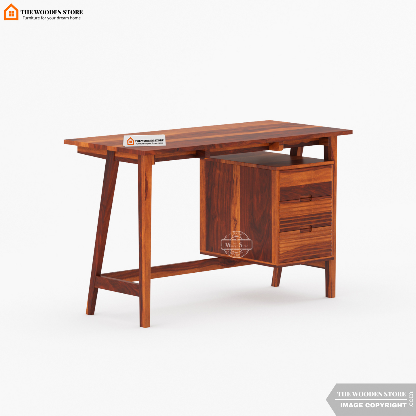 Flavio Study Table (Honey Finish)