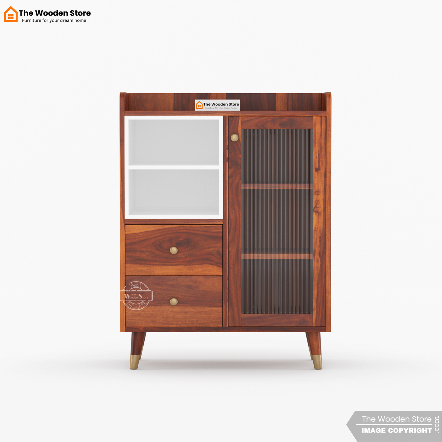 Chalita Kitchen Cabinet (Honey Finish)