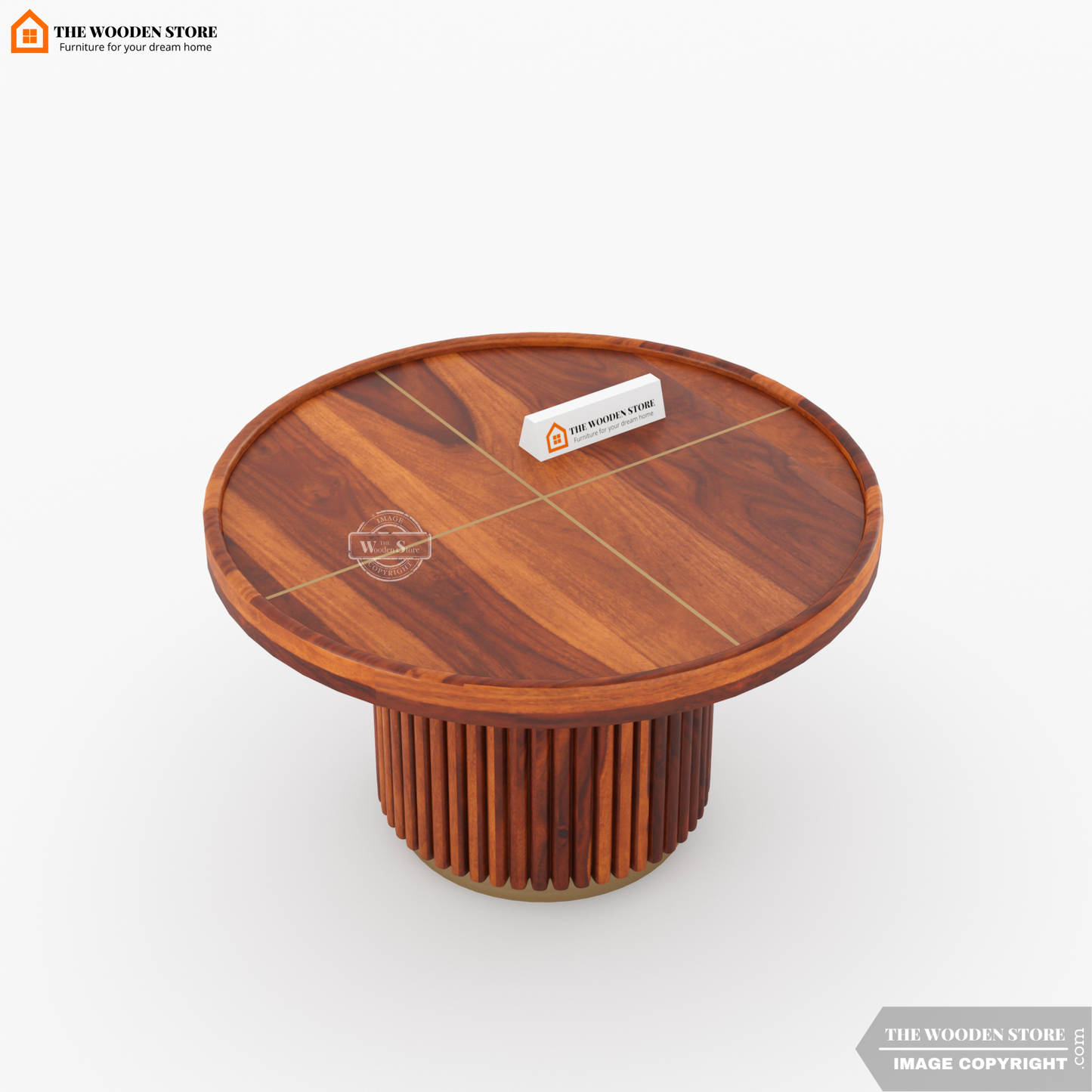 Oro Round Coffee Table (Honey Finish)