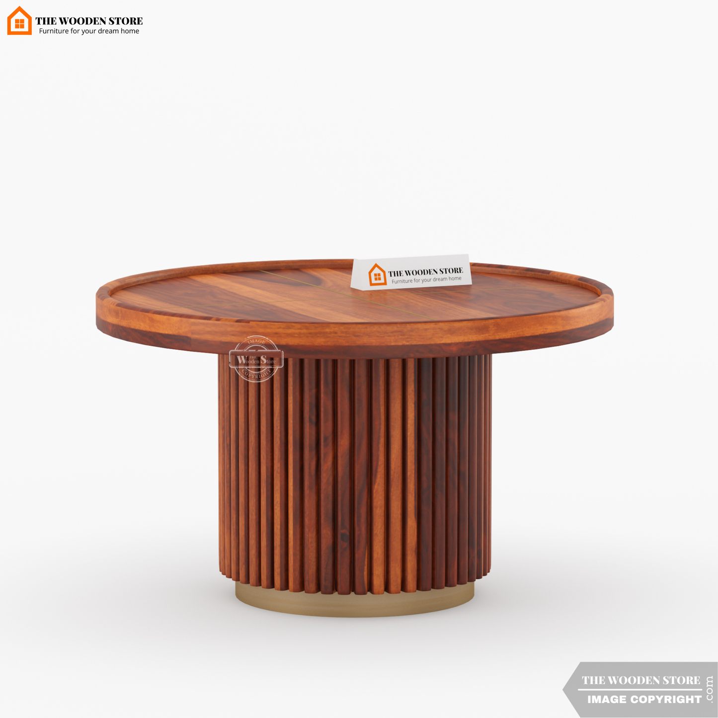 Oro Round Coffee Table (Honey Finish)