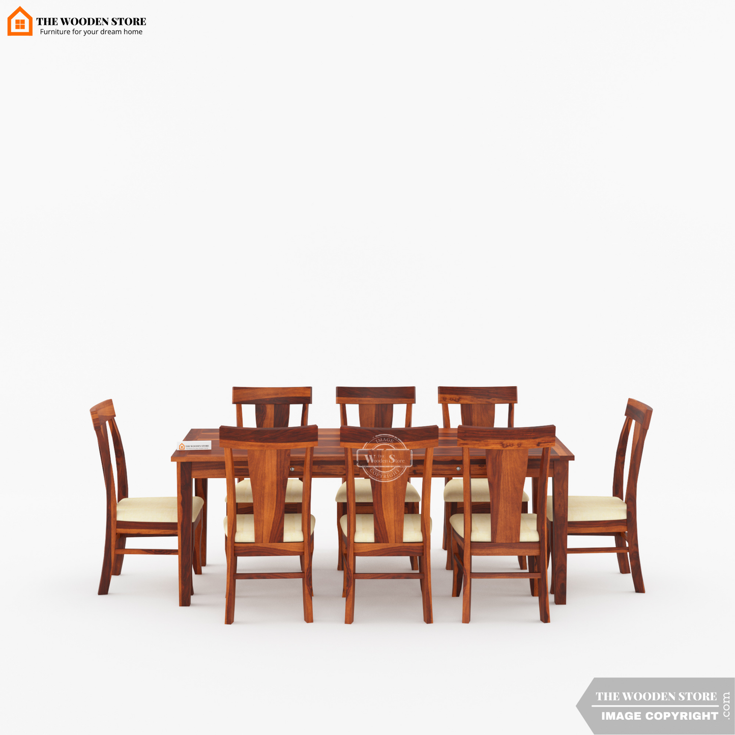 Velma 8 Seater Dining Set (Honey Finish)