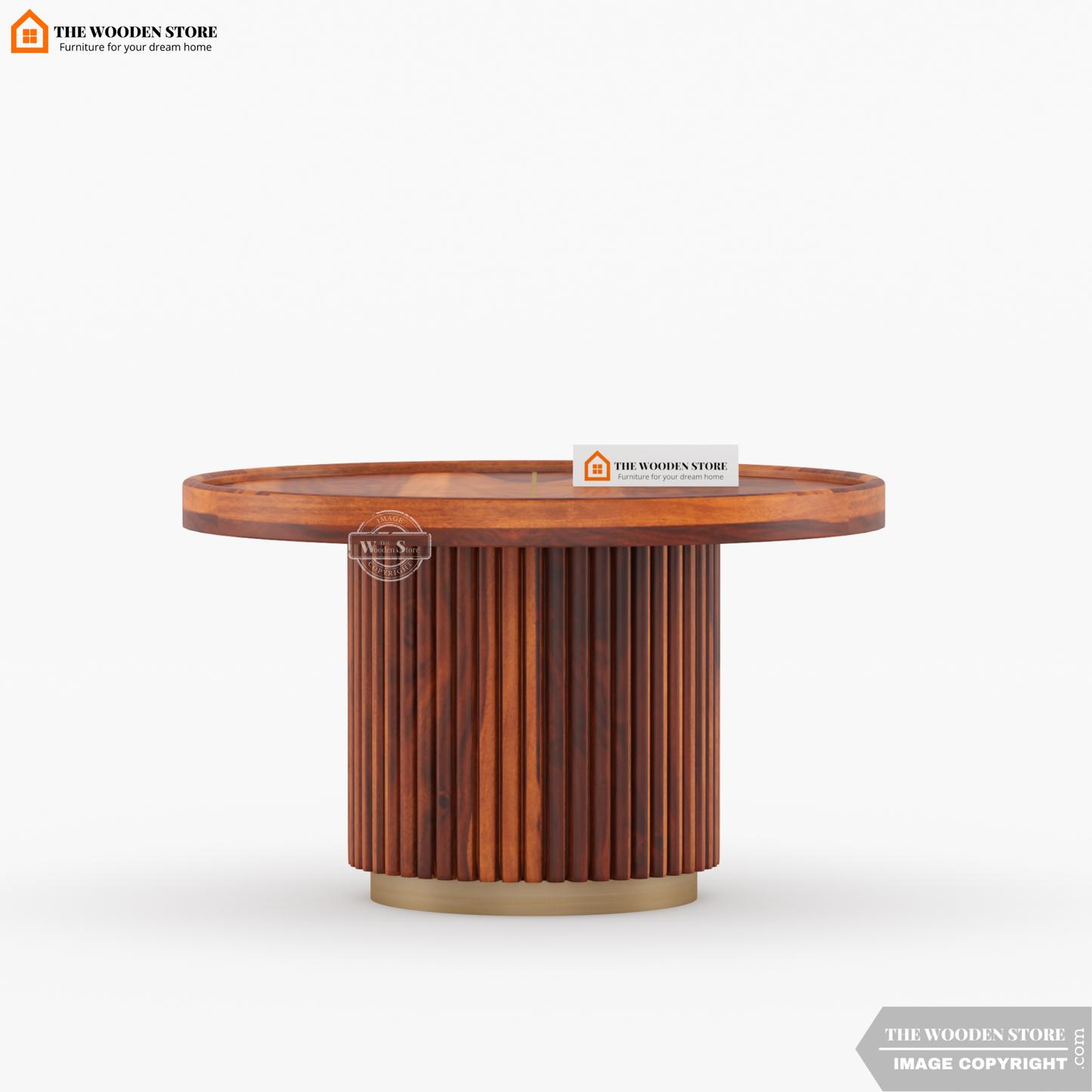 Oro Round Coffee Table (Honey Finish)