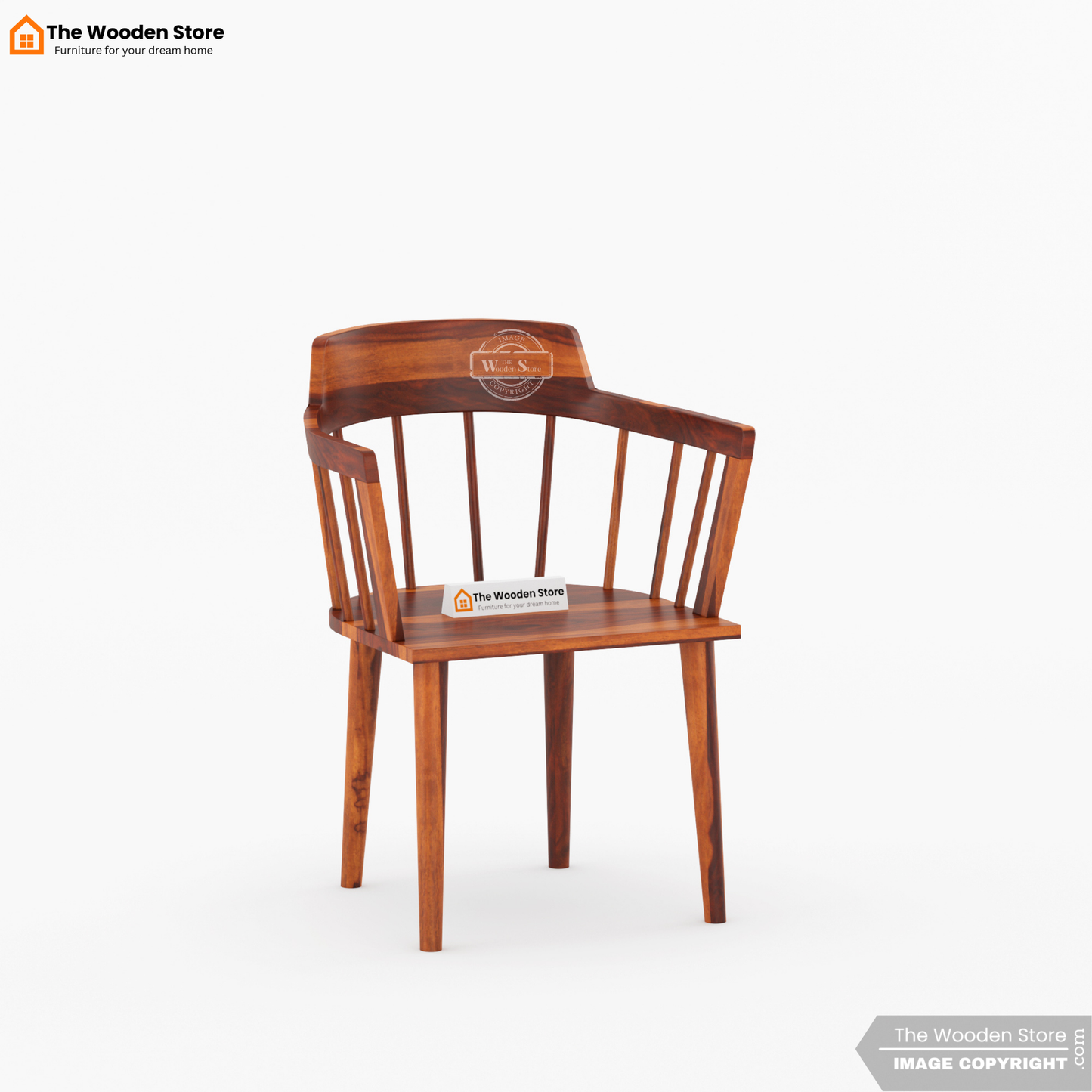 Captain 6 Seater Dining Table Set (Honey Finish)