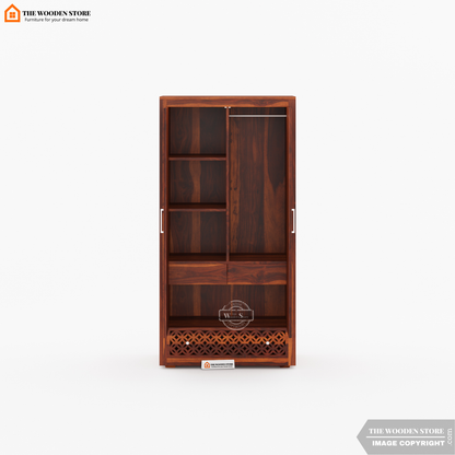 Daffy 2 Door Multi-Utility Wardrobe (Honey Finish)