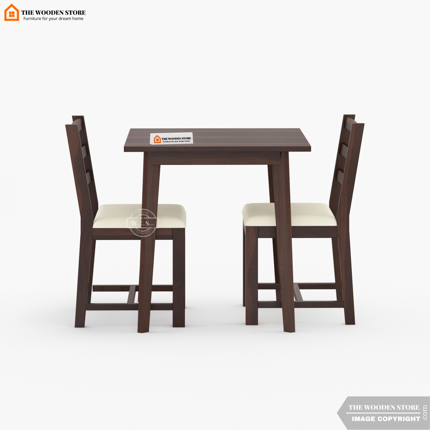 Sharon 2 Seater Dining Set (Walnut Finish)