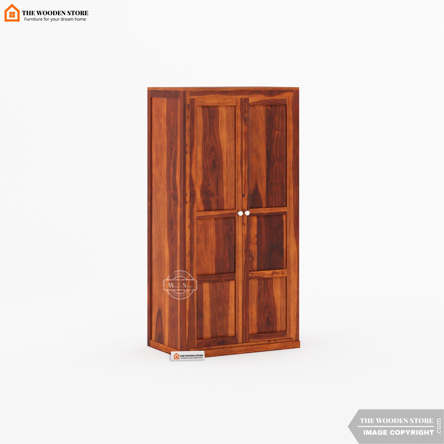 Oliver 2 Door Multi-Utility Wardrobe (Honey Finish)