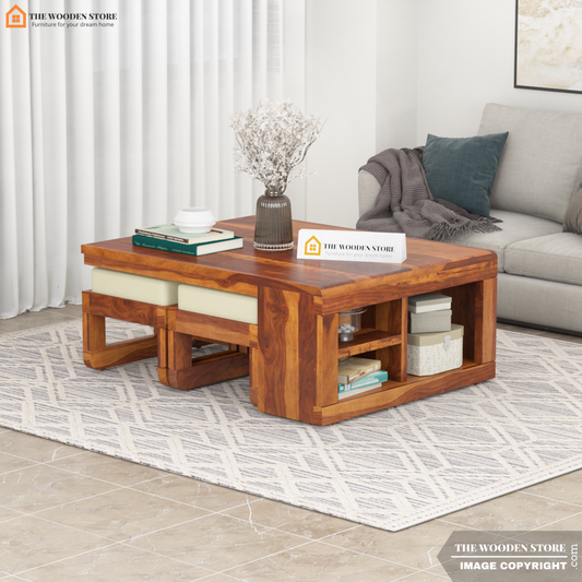 Vanessa Coffee Table Set (Honey Finish)