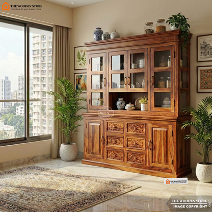 Berkeley Kitchen Hutch Cabinet (Honey Finish)