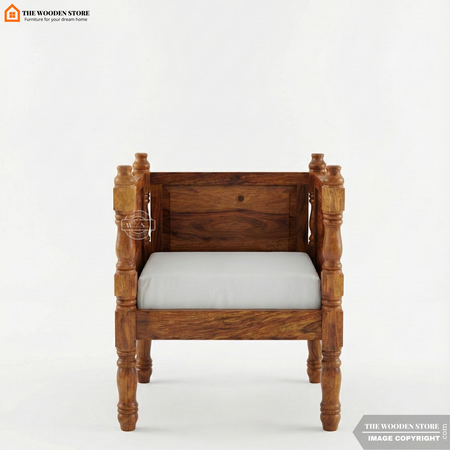 Utkarsh 3+1+1 Wooden Sofa Set (Teak Finish)