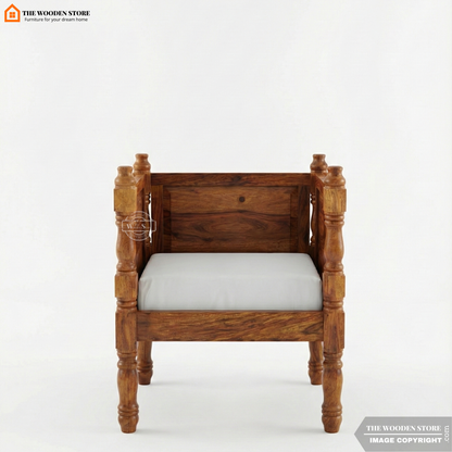 Utkarsh 3+1+1 Wooden Sofa Set (Teak Finish)