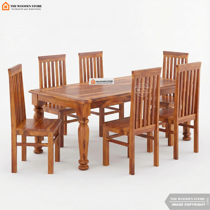 Ananta 6 Seater Dining Set (Honey Finish)