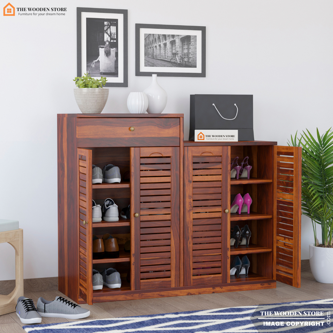 Austin Shoe Rack (Honey Finish)