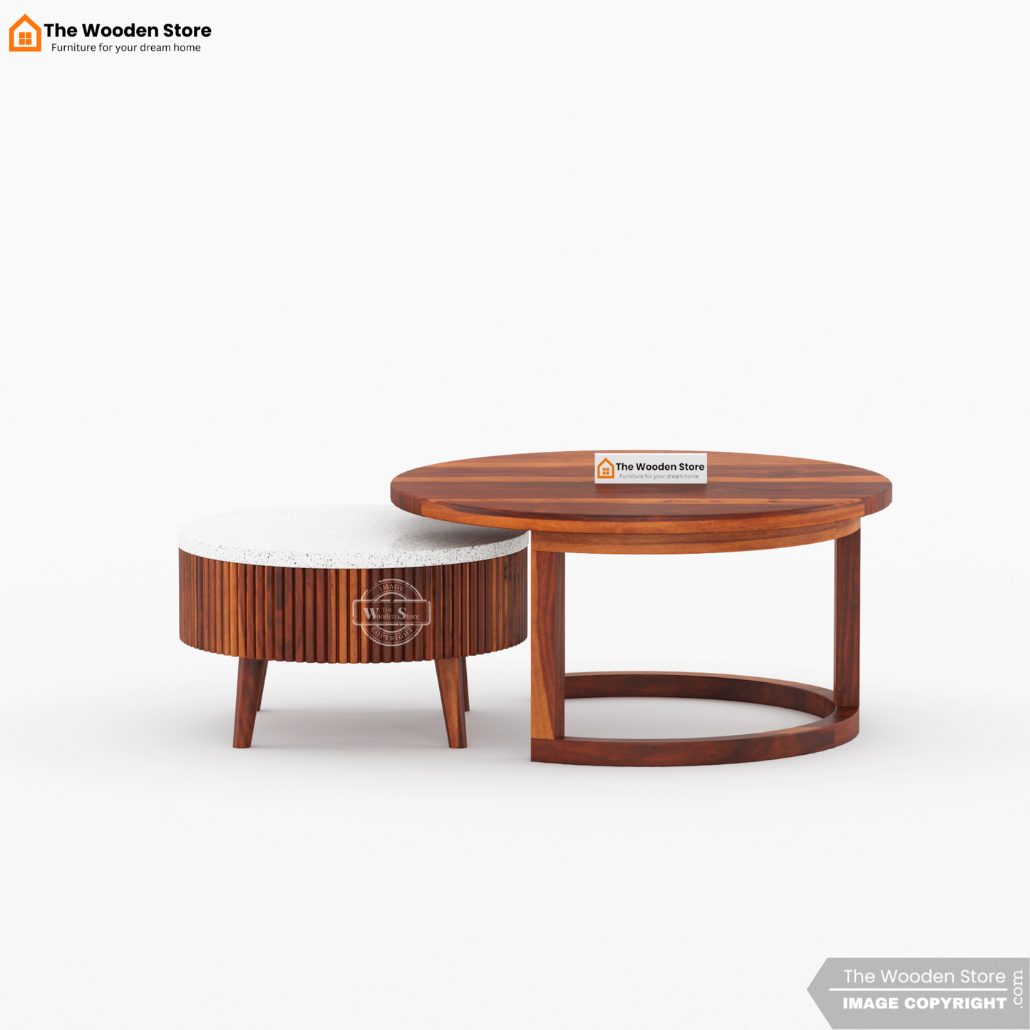 Alden Nesting Coffee Table Set of 2 (Honey Finish)