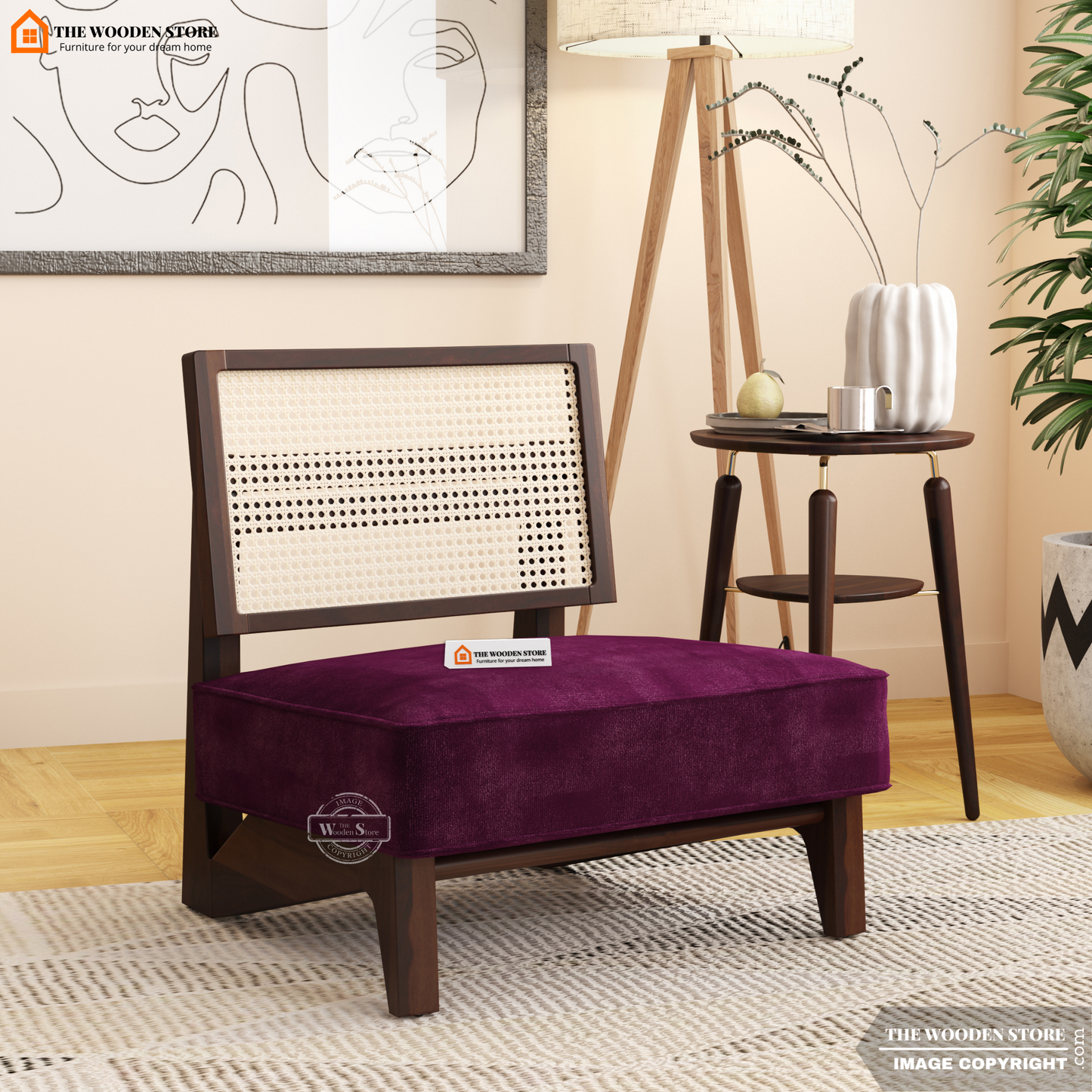 Liora Lounge Chair (Wine Berry)