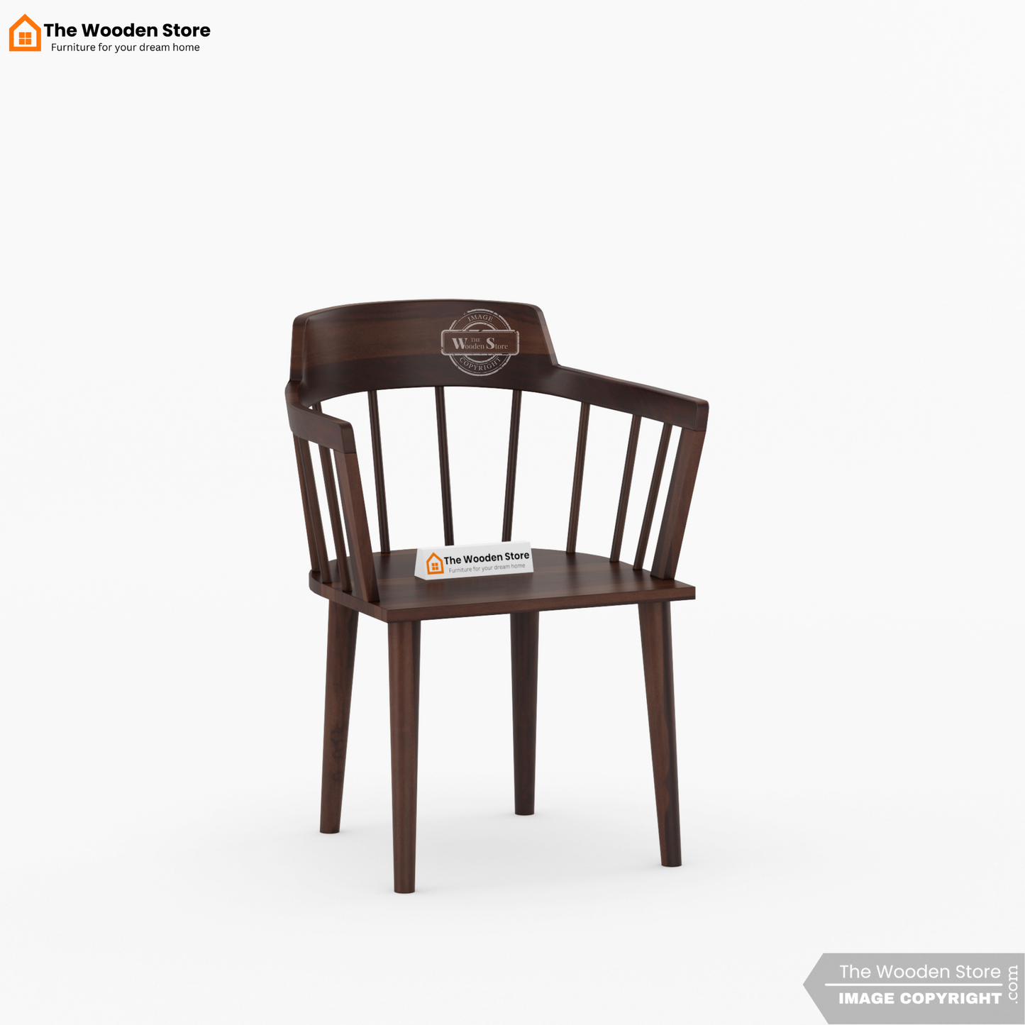 Captain 6 Seater Dining Table Set (Walnut Finish)