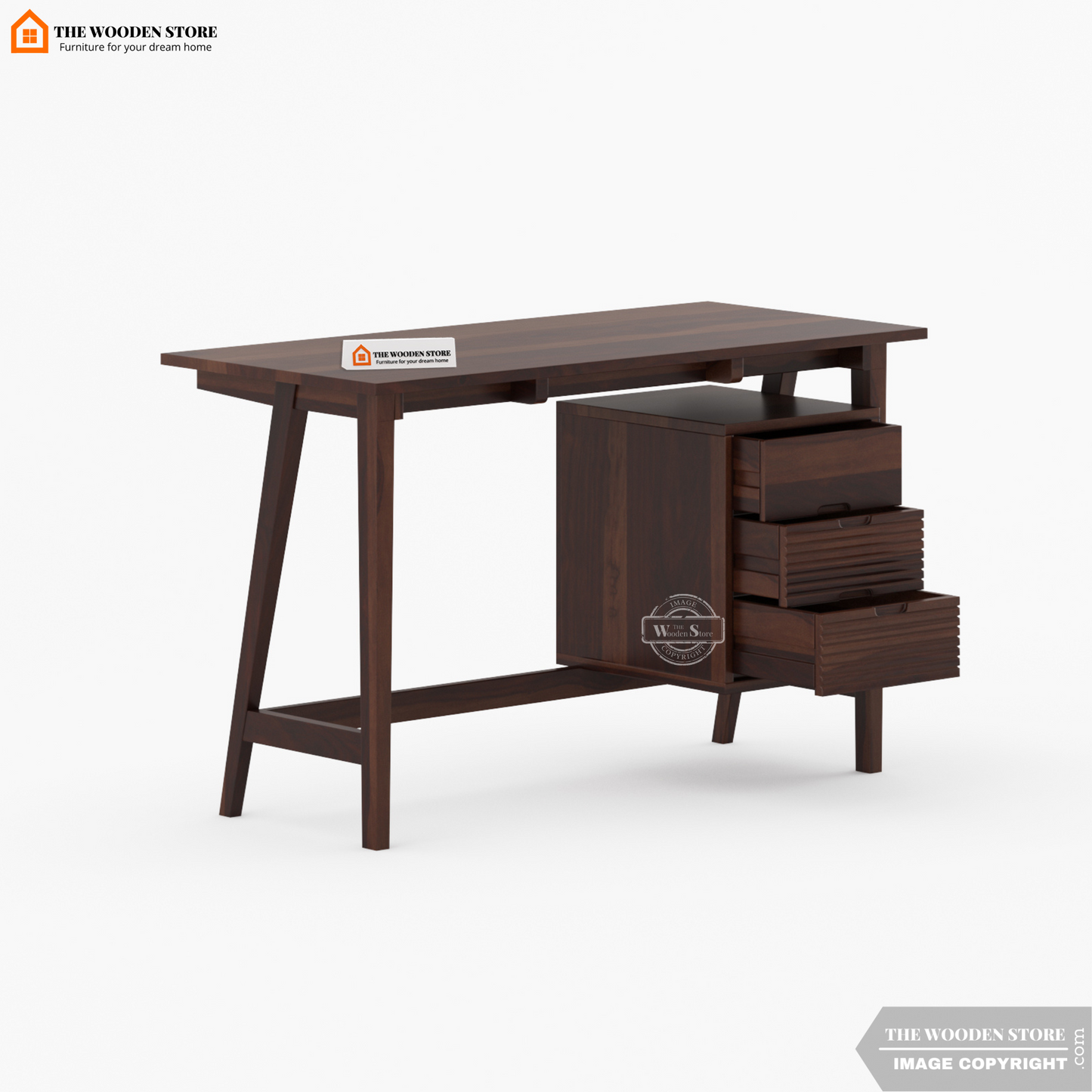 Flavio Study Table (Walnut Finish)