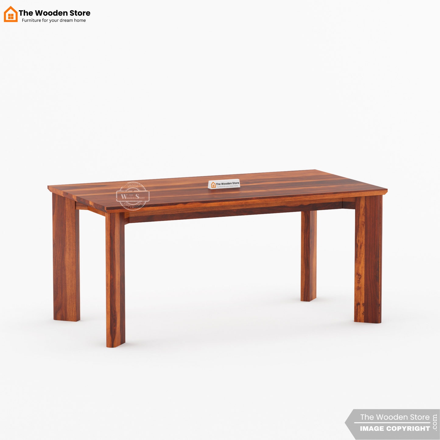 Captain 6 Seater Dining Table Set (Honey Finish)