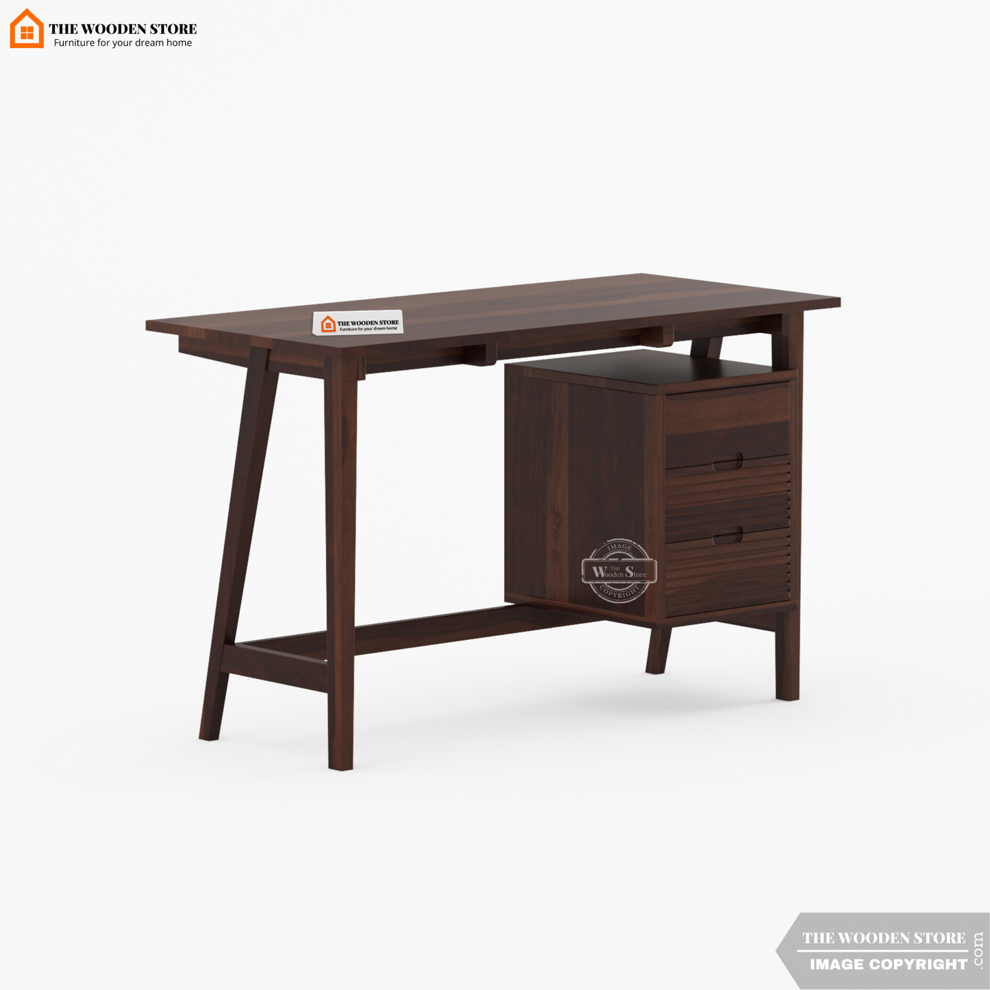 Flavio Study Table (Walnut Finish)