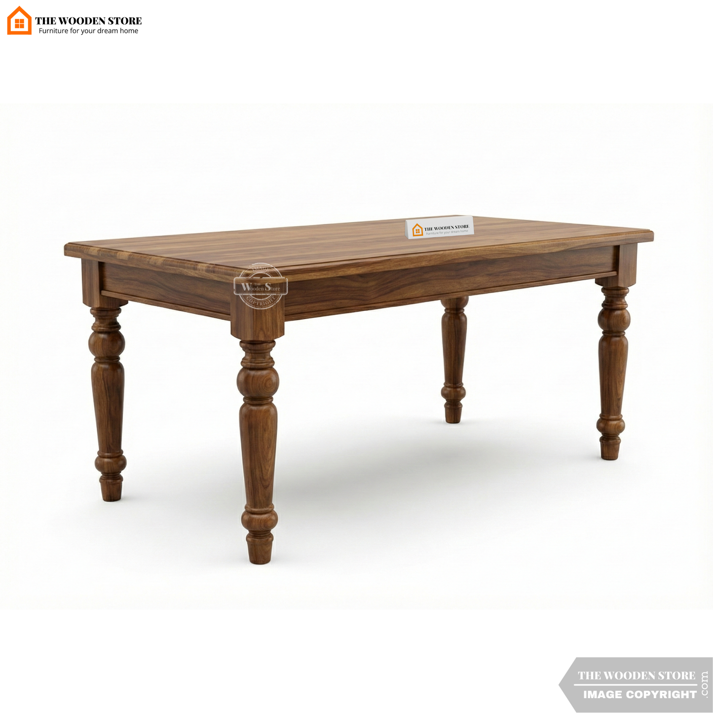 Florence 6 Seater Dining Set (Teak Finish)