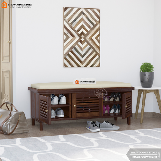 Kaitlyn Shoe Rack (Walnut Finish)
