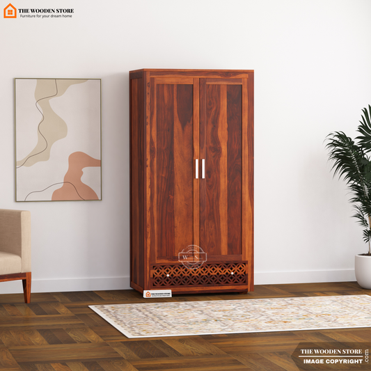 Daffy 2 Door Multi-Utility Wardrobe (Honey Finish)