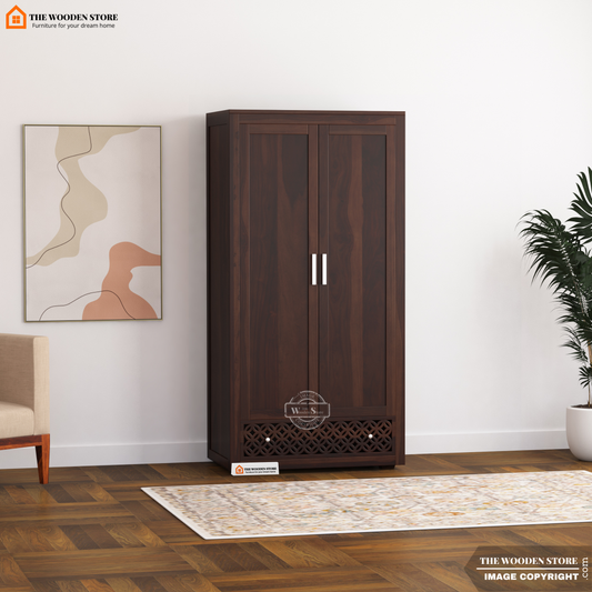 Daffy 2 Door Multi-Utility Wardrobe (Walnut Finish)