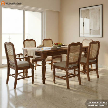 Florence 6 Seater Dining Set (Teak Finish)