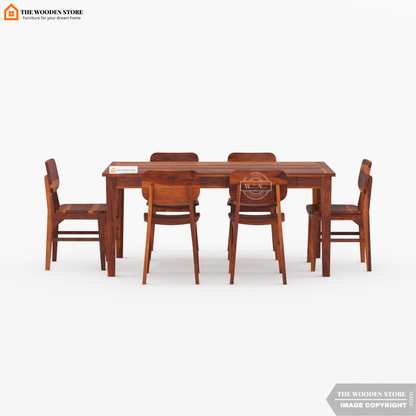 Folmar 6 Seater Dining Set (Honey Finish)