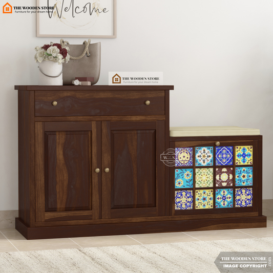 Bunny Shoe Rack (Walnut Finish)