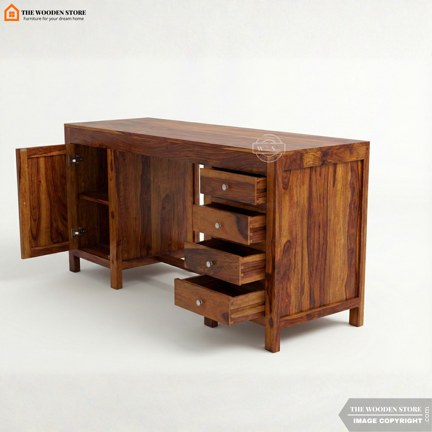 Brooklyn Study Table (Honey Finish)