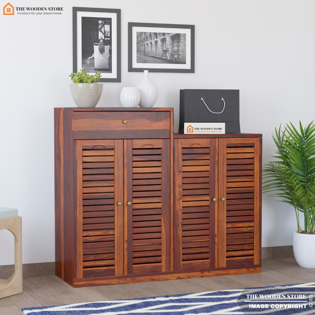 Austin Shoe Rack (Honey Finish)