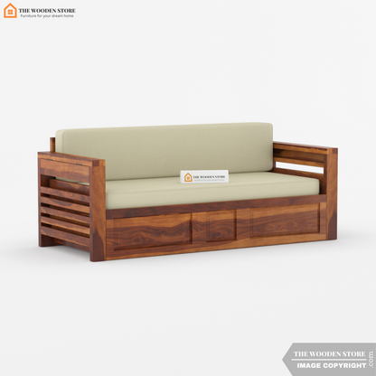 Casper Sofa Cum Bed (Queen Size, Honey Finish)
