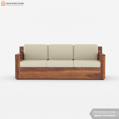 Peter 3 Seater Wooden Sofa (Honey Finish)