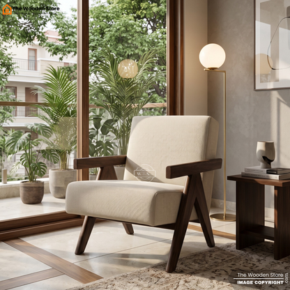 Chandigarh Lounge Chair (Walnut Finish)