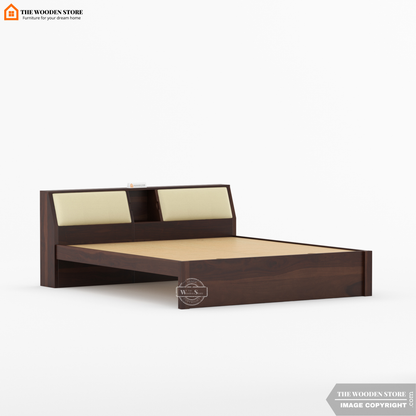 Walker Bed without Storage (King Size, Walnut Finish)
