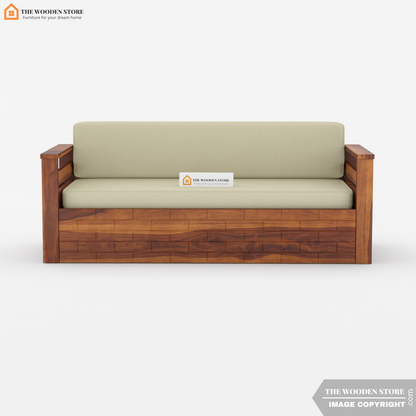 Clifford Sofa Cum Bed (King Size, Honey Finish)