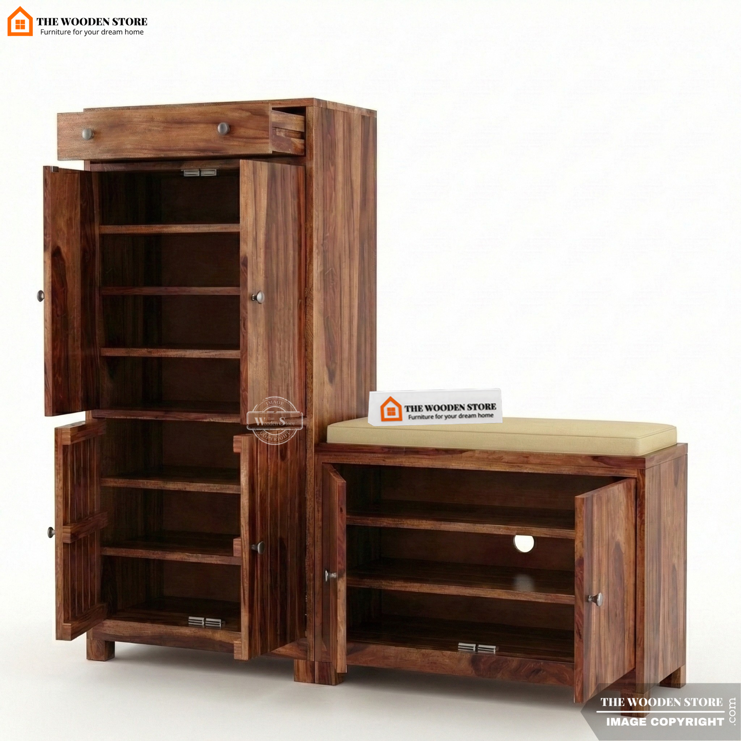 Arney Shoe Rack (Honey Finish)