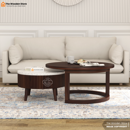 Alden Nesting Coffee Table Set of 2 (Walnut Finish)