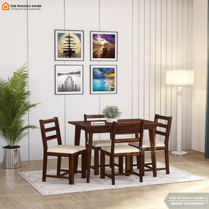 Sharon 4 Seater Dining Table Set (Walnut Finish)