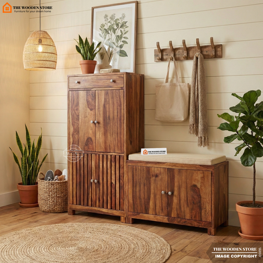 Arney Shoe Rack (Honey Finish)