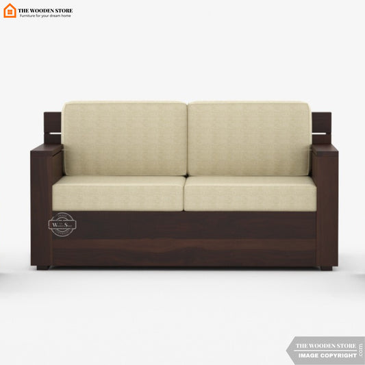 Peter 2 Seater Wooden Sofa (Walnut Finish)