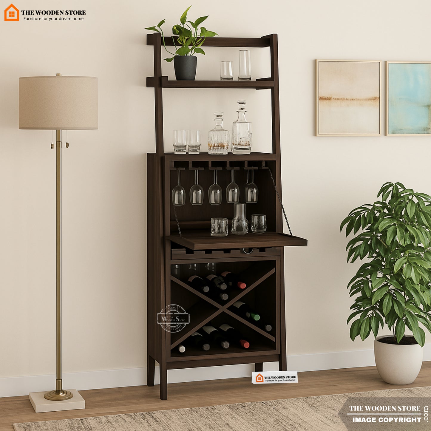Teaire Bar Cabinet (Walnut Finish)